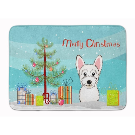 Carolines Treasures Christmas Tree and Westie Machine Washable Memory Foam Mat BB1598RUG